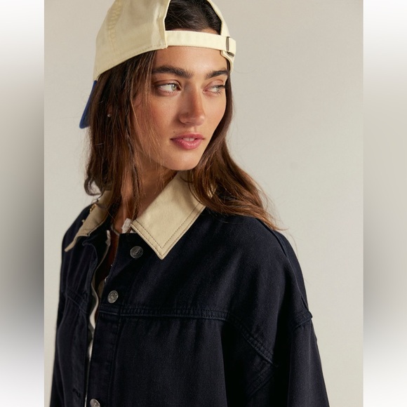 BNWT Free People WTF Lemon Denim Jacket - Picture 4 of 12